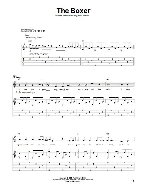 The Boxer | Sheet Music Direct