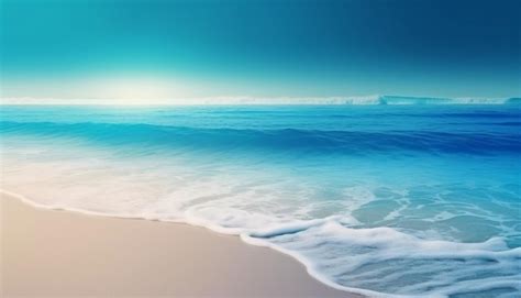 Premium AI Image | Blue ocean waves on the beach wallpaper