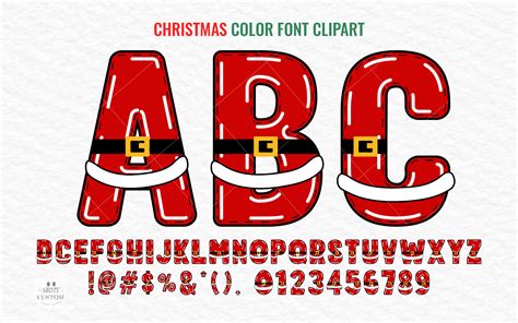 Christmas Santa Font Clipart Graphic by Army Custom · Creative Fabrica