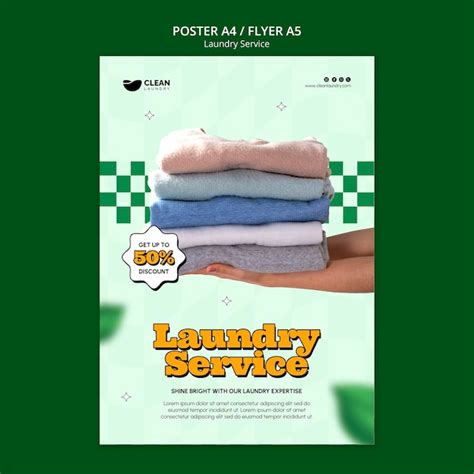 Premium PSD | Laundry service template design