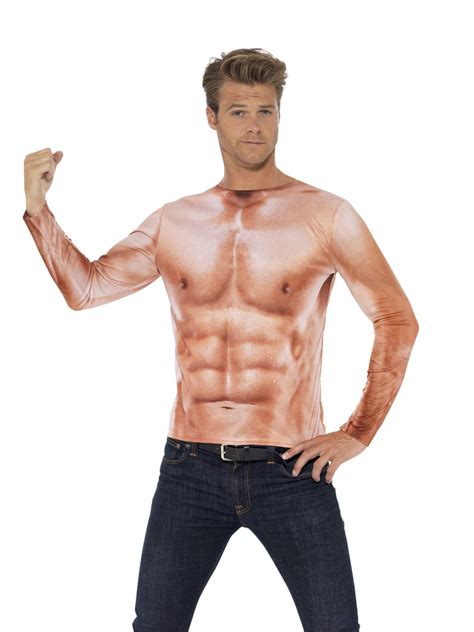 Muscle Man Realistic Buff Muscle Top Six Pack Shirt – Disguises Costumes Hire & Sales