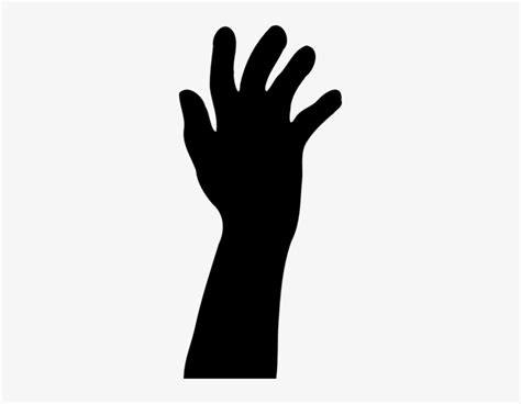 Raised Hand In Silhouette - Clip Art Hand Silhouette Transparent PNG ...