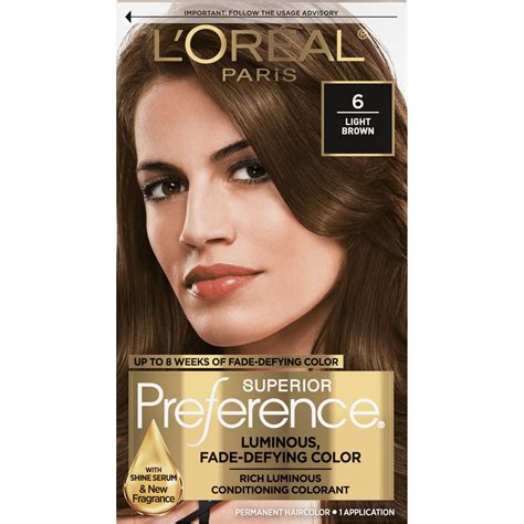 L'Oreal Paris Superior Preference Permanent Hair Color, 6 Light Brown ...