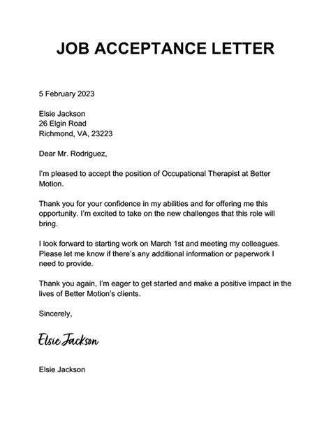 How to Write a Job Acceptance Letter (With Samples)