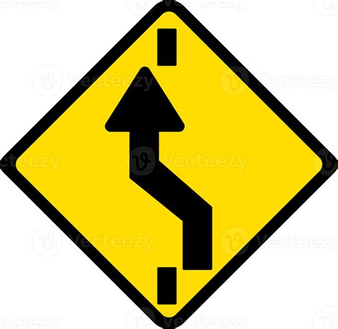 Shift to left carriageway, Road signs, warning signs icons. 29336510 PNG