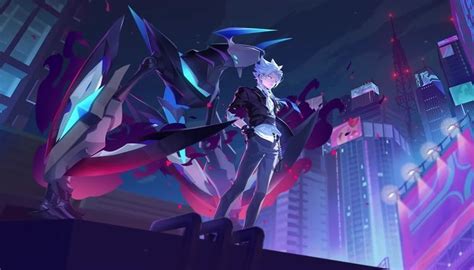 Anime Character in Futuristic Cityscape