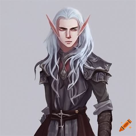 Illustration of a high-elf necromancer in winter environment on Craiyon