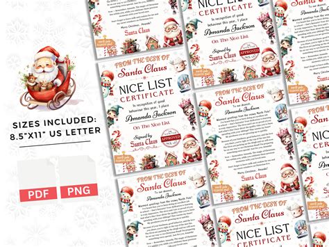 Editable Santa Letter and Nice List Certificate, Personalised Letter From Santa, Printable ...