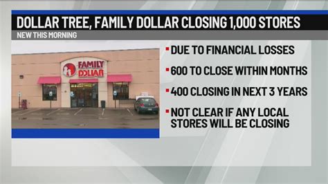 Dollar Tree, Family Dollar to close 1,000 stores