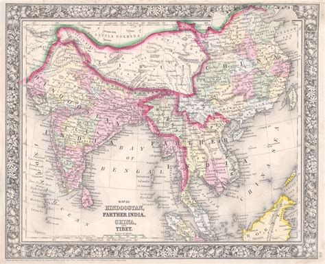 File:1864 Mitchell Map of India, Tibet, China and Southeast Asia - Geographicus - India-mitchell ...