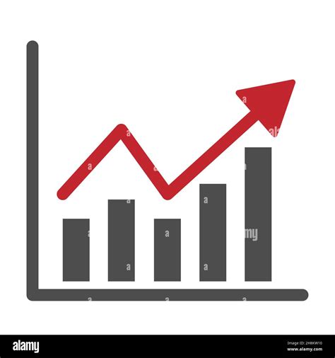 Growing bar graph clipart icon vector isolated on white background ...