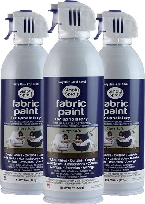 Simply Spray Upholstery Fabric Spray Paint 8 Oz. Can 3 Pack Navy Blue ...