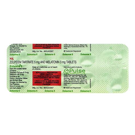 Zolsoma 5mg Tablet 10'S - Price, Uses, Side Effects, and Substitutes | Netmeds