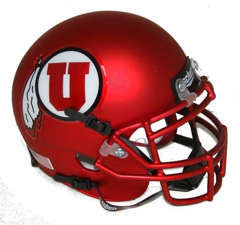 New Utah Utes SATIN RED Alternate Schutt Mini Authentic Football Helmet ...