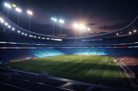 Premium Photo | Football stadium at night top view of a soccer stadium ...