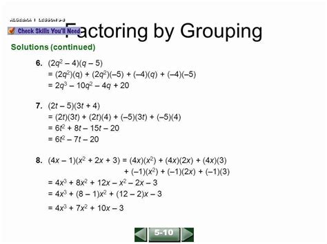 Factor By Grouping Questions