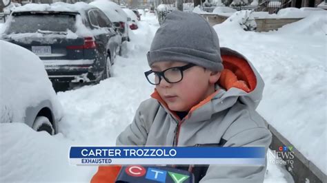 'Exhausted' kid shoveling snow goes viral | Mashable