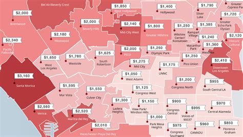 Map of Cheapest and Most Expensive Rents in Los Angeles - Thrillist