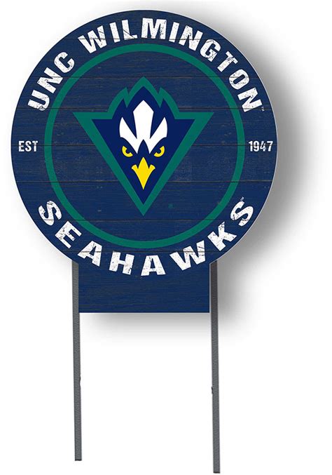 UNCW Seahawks 20x20 Color Logo Circle Yard Sign - BLUE