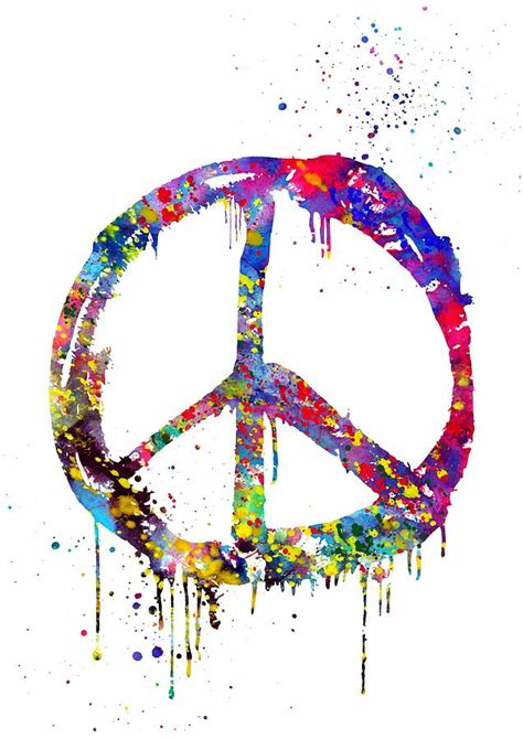Peace Sign-colorful Digital Art by Erzebet S - Pixels