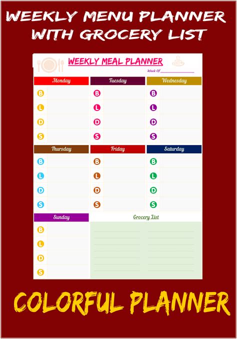 Printable Daily Meal Planner - Printable Word Searches