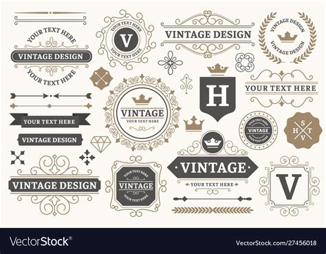 Vintage sign frames old decorative frame design Vector Image