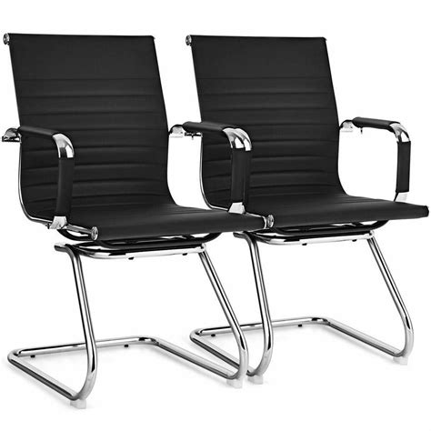 Costway Set of 2-Office Guest Chairs Waiting Room Chairs-HW65402BK-2 - The Home Depot