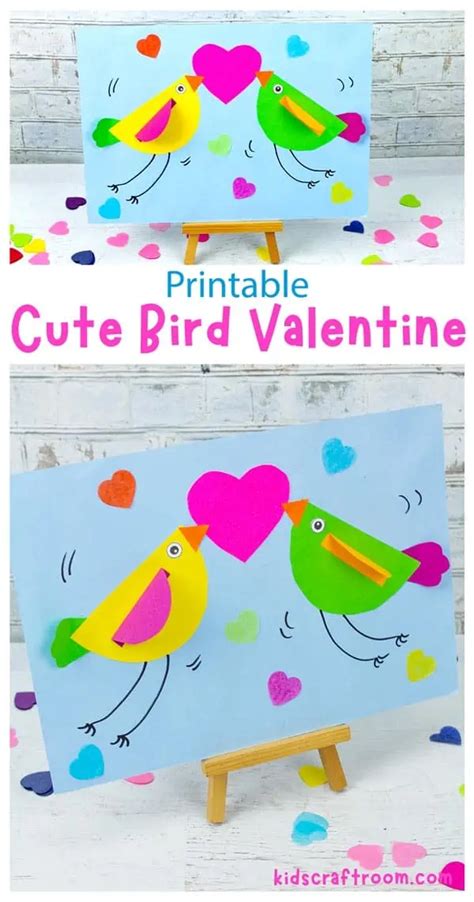 Valentine Love Bird Craft (Free Printable) - Kids Craft Room