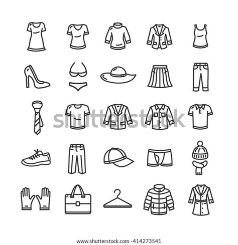 Outline Design Clothing Collection Stock Vector Illustration Of ...