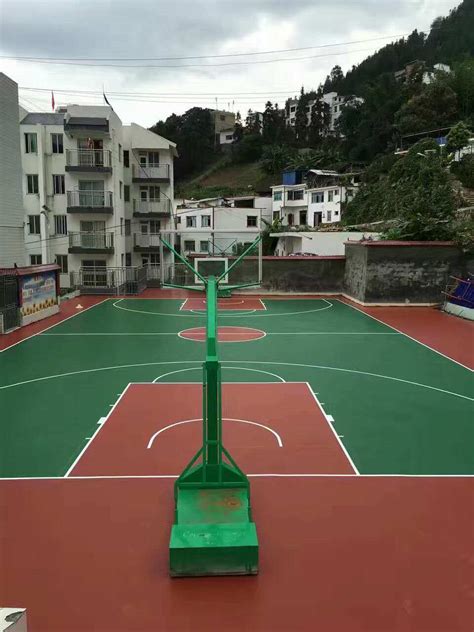 Anti UV Colorful Outdoor Basketball Court Flooring Material - Silicon ...