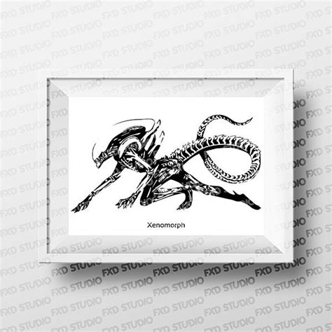 Xenomorph Silhouette Clip Art Image Alien Silhouette Alien | Etsy