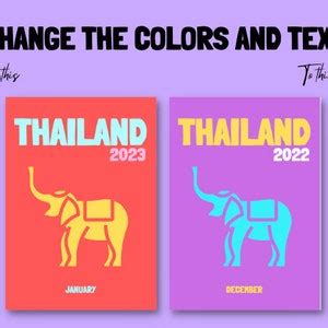 THAILAND Aesthetic Travel Coffee Table Photo Book Template Personalized Photo Book Canva ...