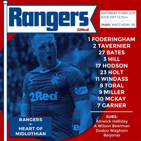 Team News vs Hearts: 4 changes. : r/rangersfc