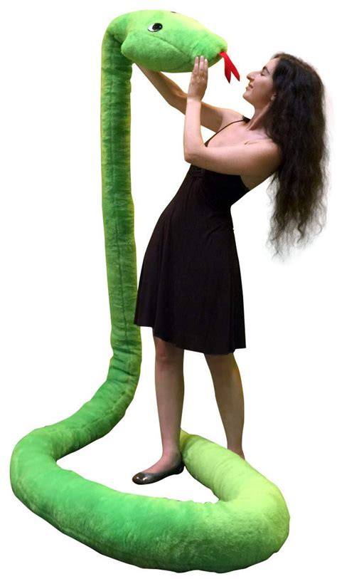 American Made Giant Stuffed Snake 18 Feet Long Soft Green Big Plush ...