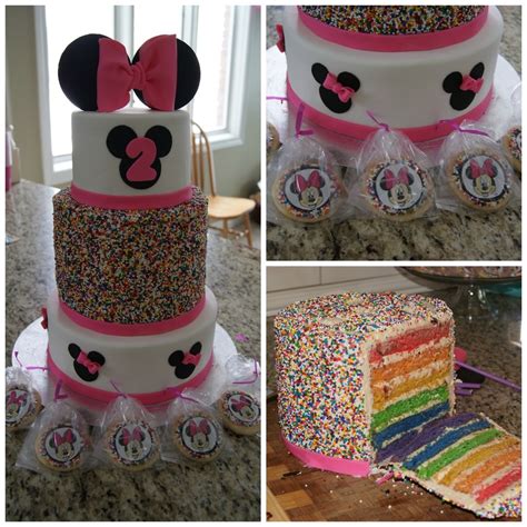 Minnie Mouse Sprinkle Rainbow Cake - CakeCentral.com