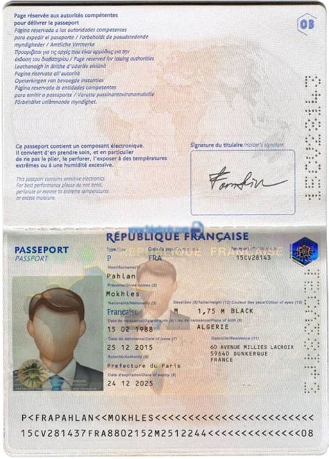 France Passport Template – PSD Photoshop File