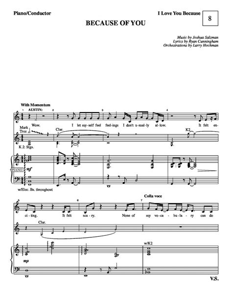 Because of You | newmusicaltheatre.com | Sheet Music – NewMusicalTheatre