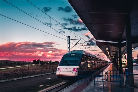 TOLEDO, SPAIN - Nov 06, 2018: Sunset View of a Train Station in Toledo ...