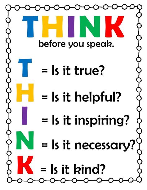 THINK Before You Speak Lesson Plan | Think before you speak, Life ...