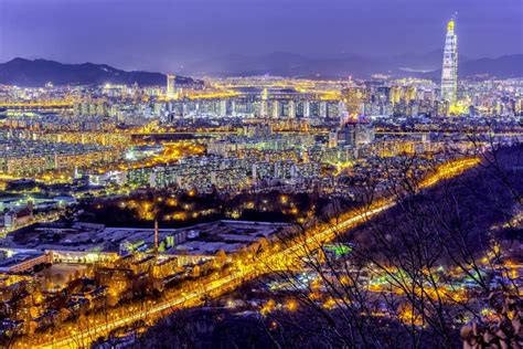 South Korea Capital City at Night Stock Photo - Image of seoul ...