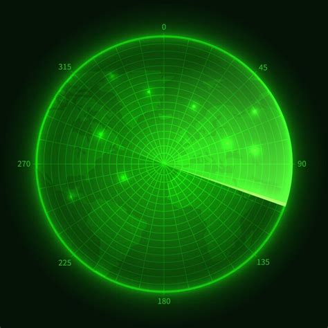 Green radar. Navy submarine sonar with aims. Navigation screen vector ...