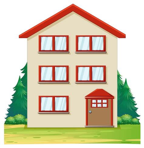 Free Vector | House with red roof