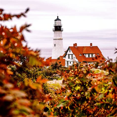 lighthouse in portland maine fall colors - Travel Off Path