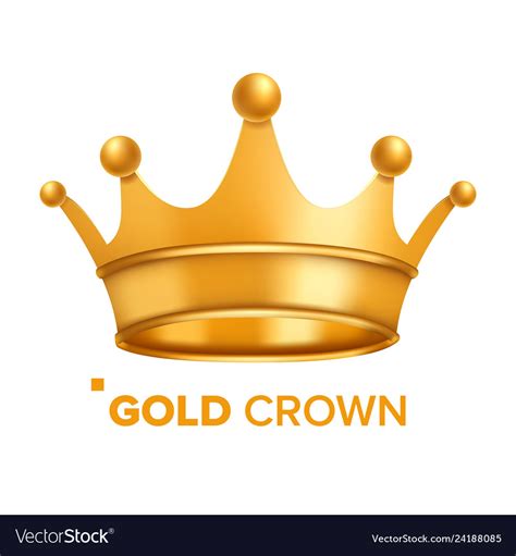 Gold crown king design royal icon Royalty Free Vector Image