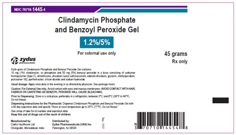 NDC 70710-1445 Clindamycin Phosphate And Benzoyl Peroxide Images - Packaging, Labeling & Appearance