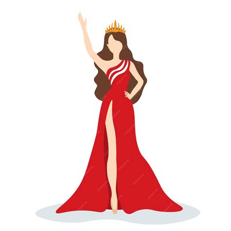 Premium Vector | Vector illustration of beauty queen pageant winner on white background