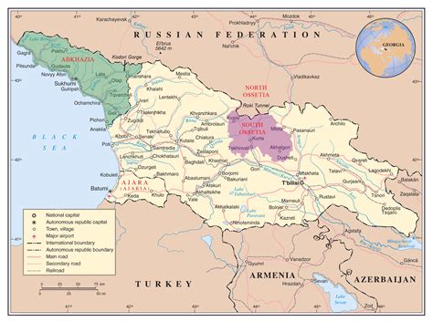 Maps of Abkhazia | Detailed map of Abkhazia in English | Tourist map of ...