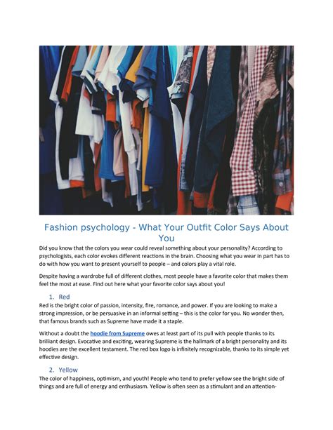 Fashion psychology - What Your Outfit Color Says About You by Blvcks ...