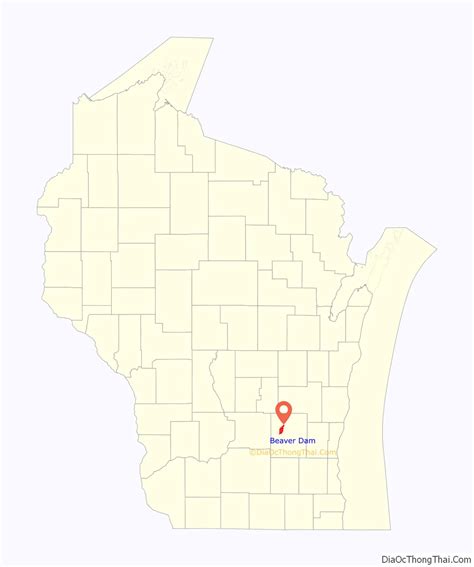 Map of Beaver Dam city, Wisconsin - Thong Thai Real