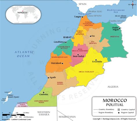 Morocco Regions Map, Morocco Political Map